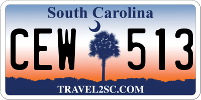 SC license plate CEW513