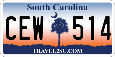 SC license plate CEW514