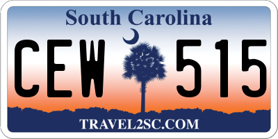 SC license plate CEW515