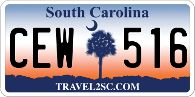 SC license plate CEW516