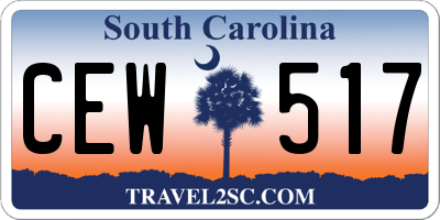 SC license plate CEW517