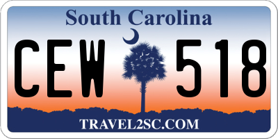 SC license plate CEW518