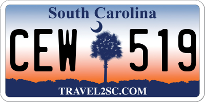 SC license plate CEW519