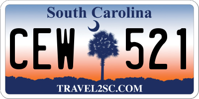 SC license plate CEW521