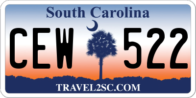 SC license plate CEW522