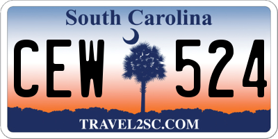 SC license plate CEW524