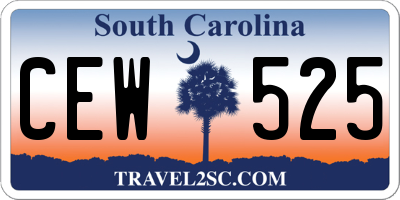 SC license plate CEW525