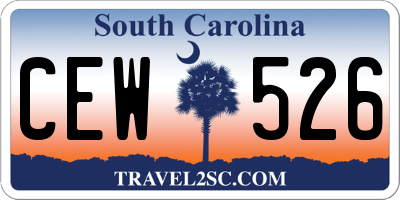 SC license plate CEW526