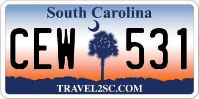 SC license plate CEW531