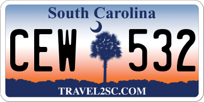 SC license plate CEW532