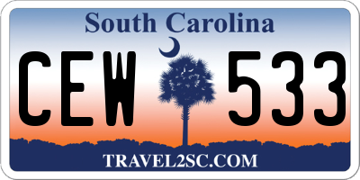 SC license plate CEW533