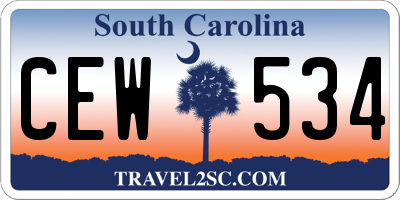 SC license plate CEW534