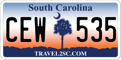 SC license plate CEW535