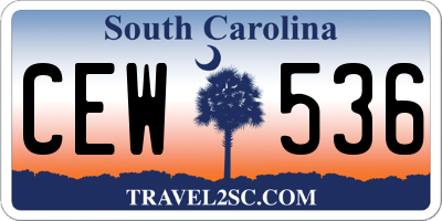 SC license plate CEW536