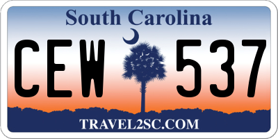 SC license plate CEW537