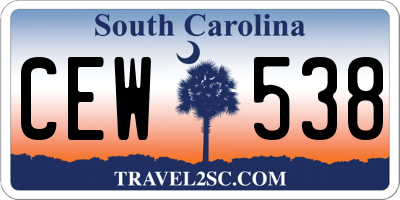 SC license plate CEW538
