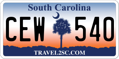 SC license plate CEW540