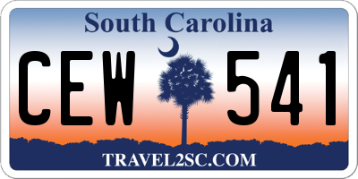 SC license plate CEW541