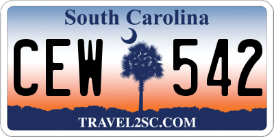 SC license plate CEW542