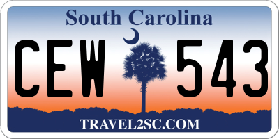 SC license plate CEW543
