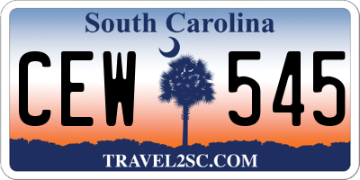 SC license plate CEW545