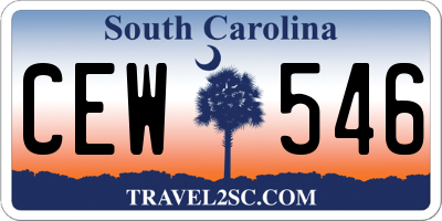 SC license plate CEW546
