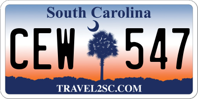 SC license plate CEW547