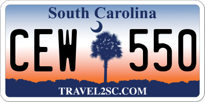 SC license plate CEW550