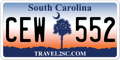 SC license plate CEW552