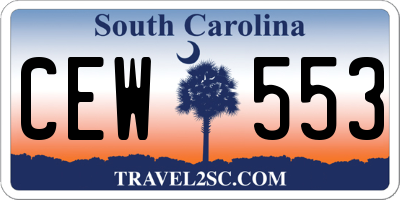 SC license plate CEW553