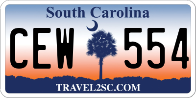 SC license plate CEW554
