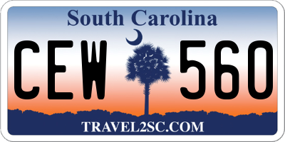 SC license plate CEW560