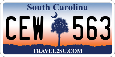 SC license plate CEW563