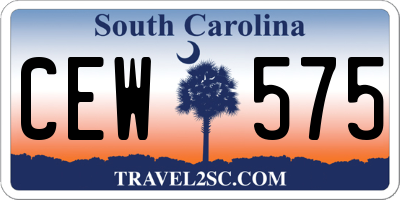 SC license plate CEW575