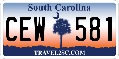 SC license plate CEW581