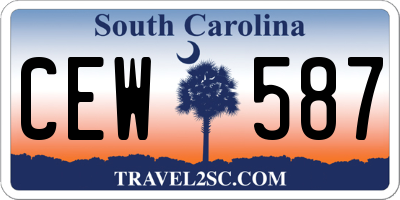 SC license plate CEW587
