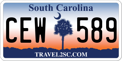 SC license plate CEW589