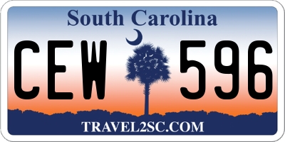 SC license plate CEW596