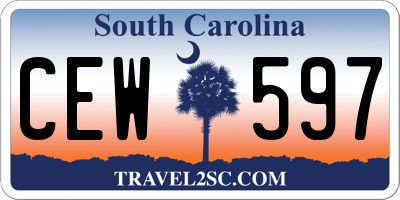 SC license plate CEW597
