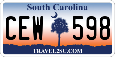 SC license plate CEW598