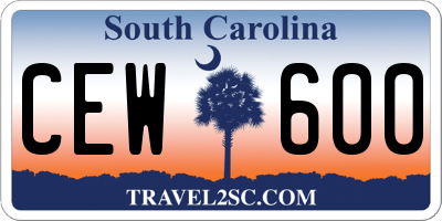 SC license plate CEW600