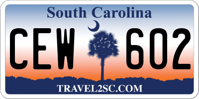 SC license plate CEW602