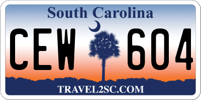 SC license plate CEW604