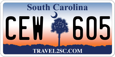 SC license plate CEW605