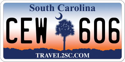 SC license plate CEW606