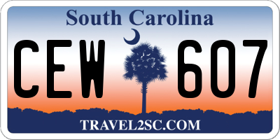 SC license plate CEW607