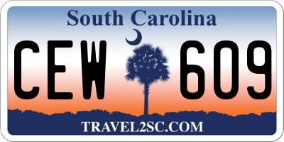 SC license plate CEW609