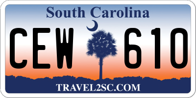 SC license plate CEW610