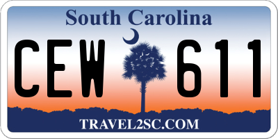 SC license plate CEW611