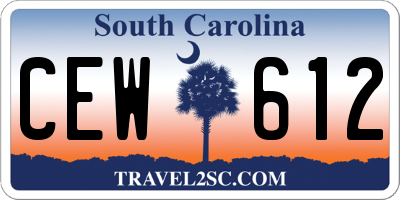 SC license plate CEW612